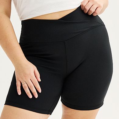 Juniors' Plus Size SO® 7" Sporty Crossover Bike Shorts