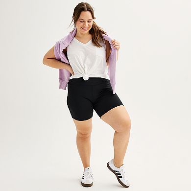 Juniors' Plus Size SO® 7" Sporty Crossover Bike Shorts