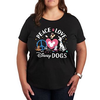Disneys Dogs Plus Size Peace Love Graphic Tee