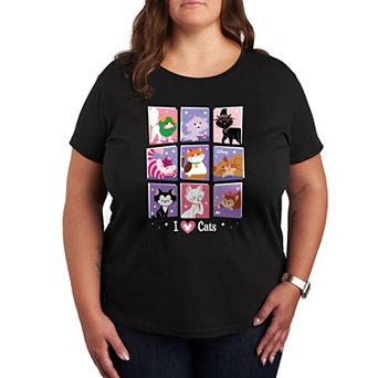Disney Cats Plus Size Grid Graphic Tee