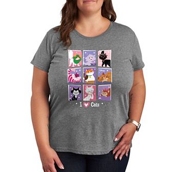 Disney Cats Plus Size Grid Graphic Tee