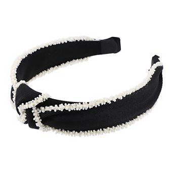 1 pc Pearl Knotted Headband Hairband for Women 1.18 Inch Wide