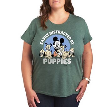 Disney's Mickey Mouse Plus Distracted By Puppies Graphic Tee