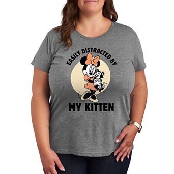 Disney's Minnie Mouse Plus Distracted By Kittens Graphic Tee