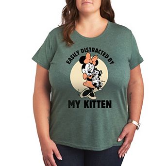 Disney's Minnie Mouse Plus Distracted By Kittens Graphic Tee