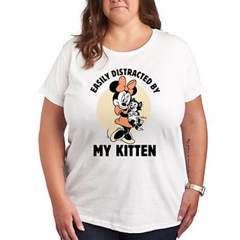 Disney's Minnie Mouse Plus Distracted By Kittens Graphic Tee