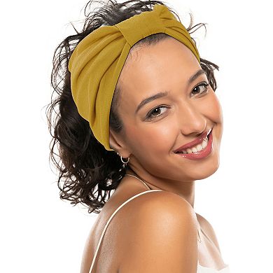 4pcs Yoga Elastic Headbands 5.12inch Wide Black Pink Brown Yellow for Women
