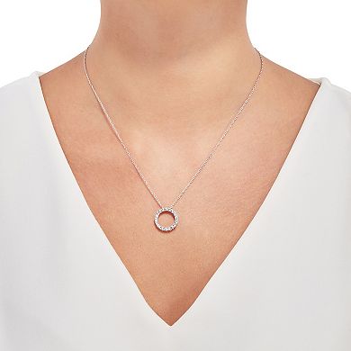 Sterling Silver Diamond Accent Open Circle Necklace