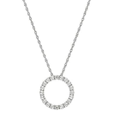 Sterling Silver Diamond Accent Open Circle Necklace