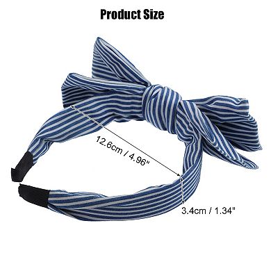 Double Bow Knot Headband Fashion Stripe Pattern 1.34 Inch Wide