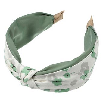 Floral Knot Hairbands No Slip 2.36" Wide Hair Accessories Green Headband