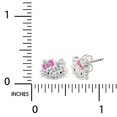 Hello Kitty Enamel & Crystal Stud Earrings