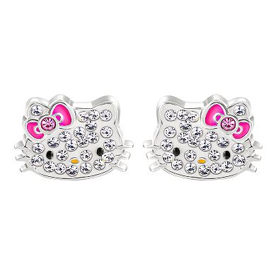 Hello Kitty Enamel & Crystal Stud Earrings