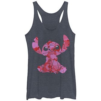 Disney's Lilo & Stitch Juniors' Heart Filled Stitch Tri-Blend Racerback Tank Top