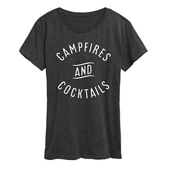 Women's Campfires And Cocktails Graphic Tee