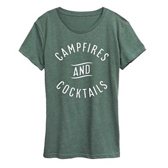 Women's Campfires And Cocktails Graphic Tee