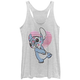 Disney's Lilo & Stitch Juniors' Kissy Face Stitch Tri-Blend Racerback Tank Top