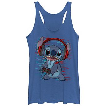 Disney's Lilo & Stitch Juniors' Glitchy Gamer Stitch Tri-Blend Racerback Tank Top