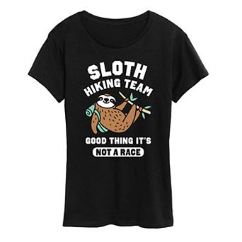 Women's Sloth Hiking Team Graphic Tee