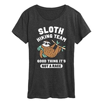 Women's Sloth Hiking Team Graphic Tee