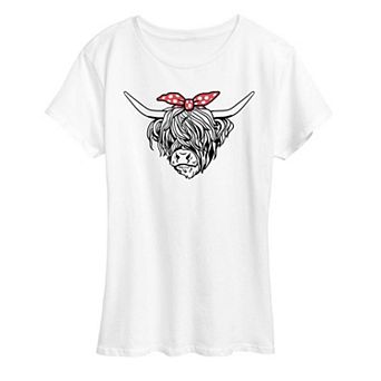 Women's Highland Cow Bandana Graphic Tee