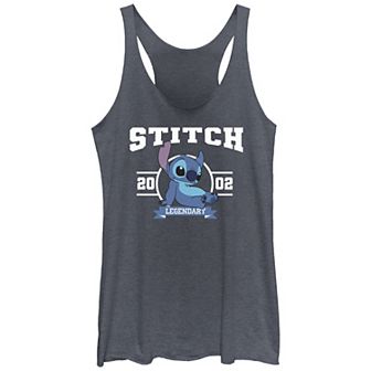 Disney's Lilo & Stitch Juniors' Legendary Stitch 2002 Tri-Blend Racerback Tank Top