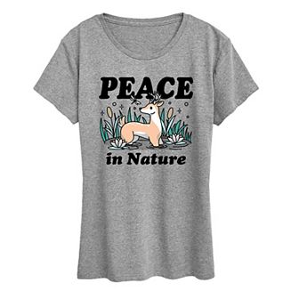 Women's Peace In Nature Deer Graphic Tees