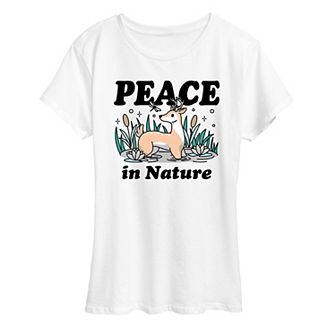 Women's Peace In Nature Deer Graphic Tees