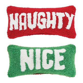 C&F Home Naughty/Nice Reversible Christmas Throw Pillow