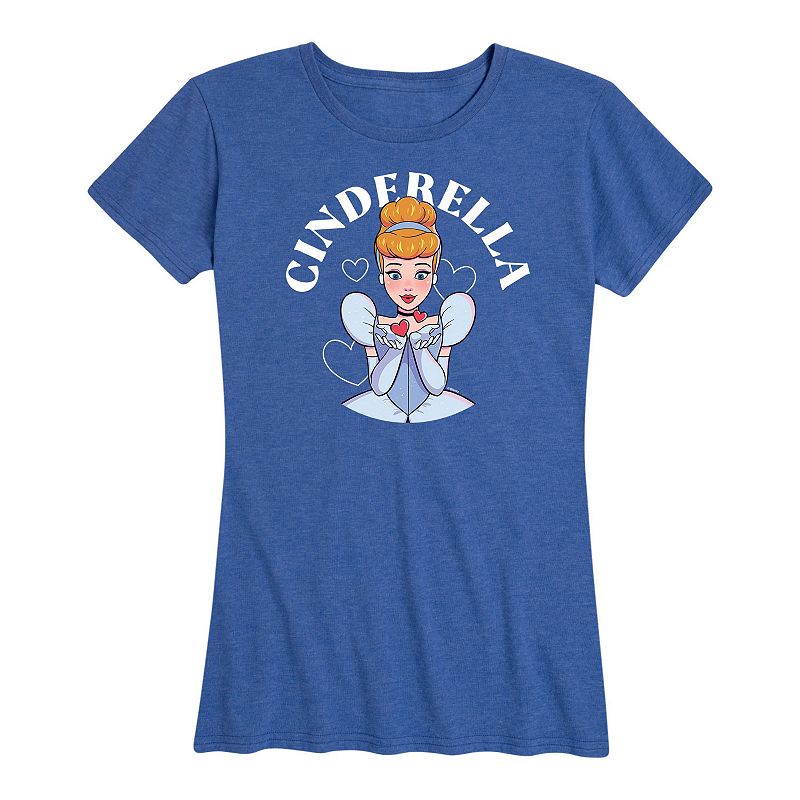 Disney Princess Cinderella Women's Kiss Graphic Tee, Girl's, 