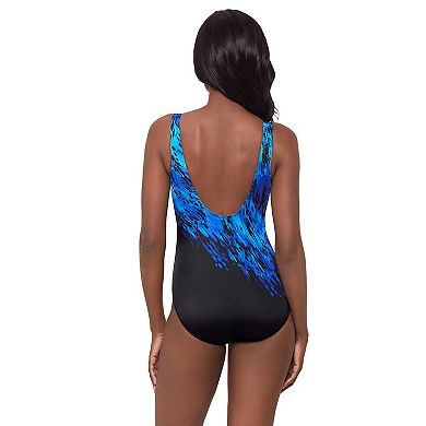 Women's Great Lengths Purrsonal Panel Scoopback Highneck One-Piece Swimsuit