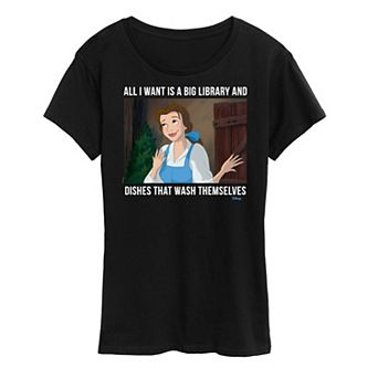 Disney Princess Belle Women's Library Graphic Tee