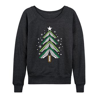 Women's Book Christmas Tree French Terry Long Sleeve Tee