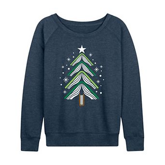 Women's Book Christmas Tree French Terry Long Sleeve Tee