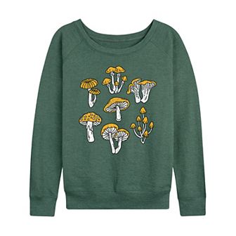 Women's Types Of Mushrooms French Terry Long Sleeve Tee