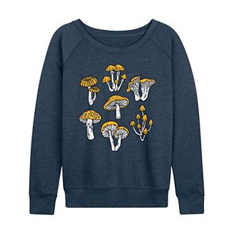 Women's Types Of Mushrooms French Terry Long Sleeve Tee