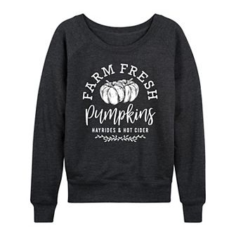 Women's Farm Fresh Pumpkins French Terry Long Sleeve Tee