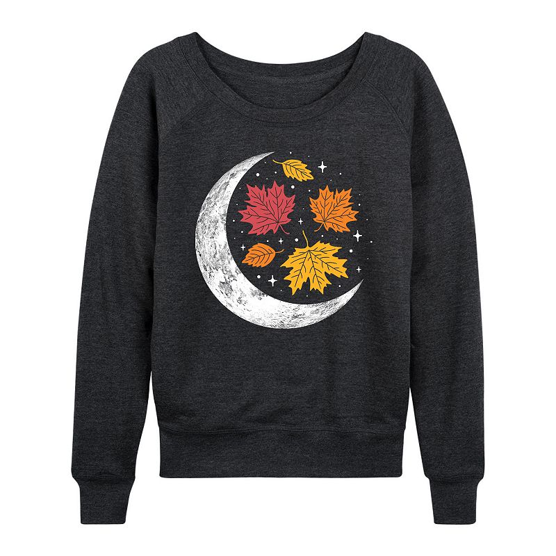 Women's Fall Crescent Moon Lightweight French Terry Sweatshirt