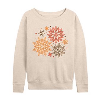 Women's Autumn Radial Design French Terry Long Sleeve Tee