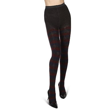 Women's Zig Zag Band Cotton Blend Warm Sweater Tights