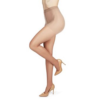 All Day Comfort Sheer Satin Sheer Pantyhose 2 Pack