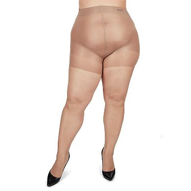 Plus Size Curvy Silky Sheer Control Top Pantyhose