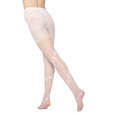 Women's Passion Sheer Control Top Flower Pantyhose