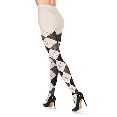 Classic Large-Print Argyle Sweater Tights