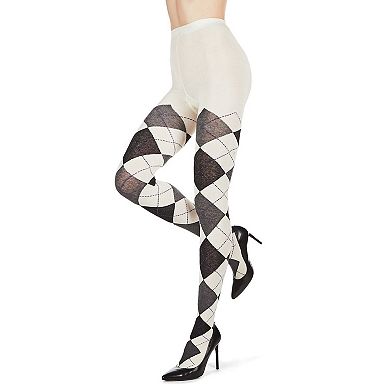 Classic Large-Print Argyle Sweater Tights