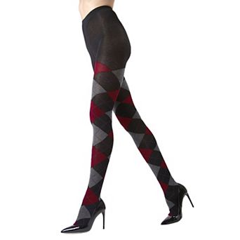 Classic Large-Print Argyle Sweater Tights
