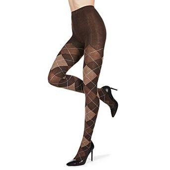 Classic Large-Print Argyle Sweater Tights