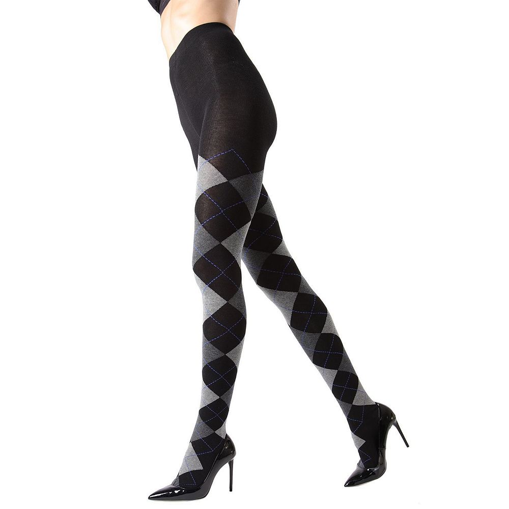 Classic Large-Print Argyle Sweater Tights