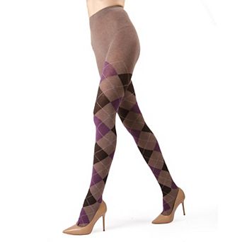 Classic Large-Print Argyle Sweater Tights