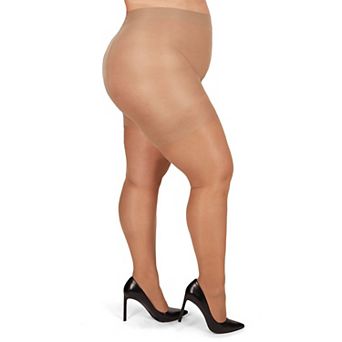 Energizing Plus Size Curvy Control Top Pantyhose